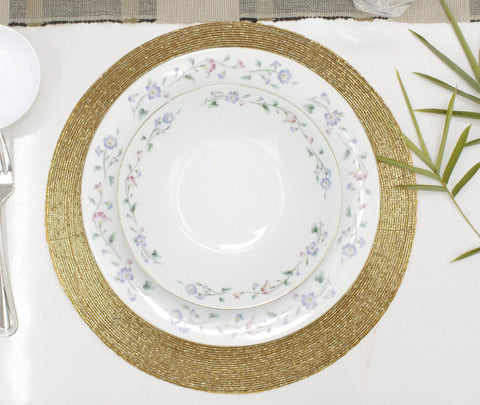 Cotton Craft holiday harvest charger in gold for seasonal tables