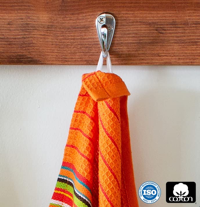 COTTON CRAFT Salsa Stripe towel is a versatile cleanup cloth.