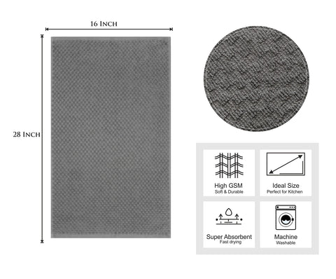COTTON CRAFT waffle weave towels charcoal 16x28 absorbent for quick drying.