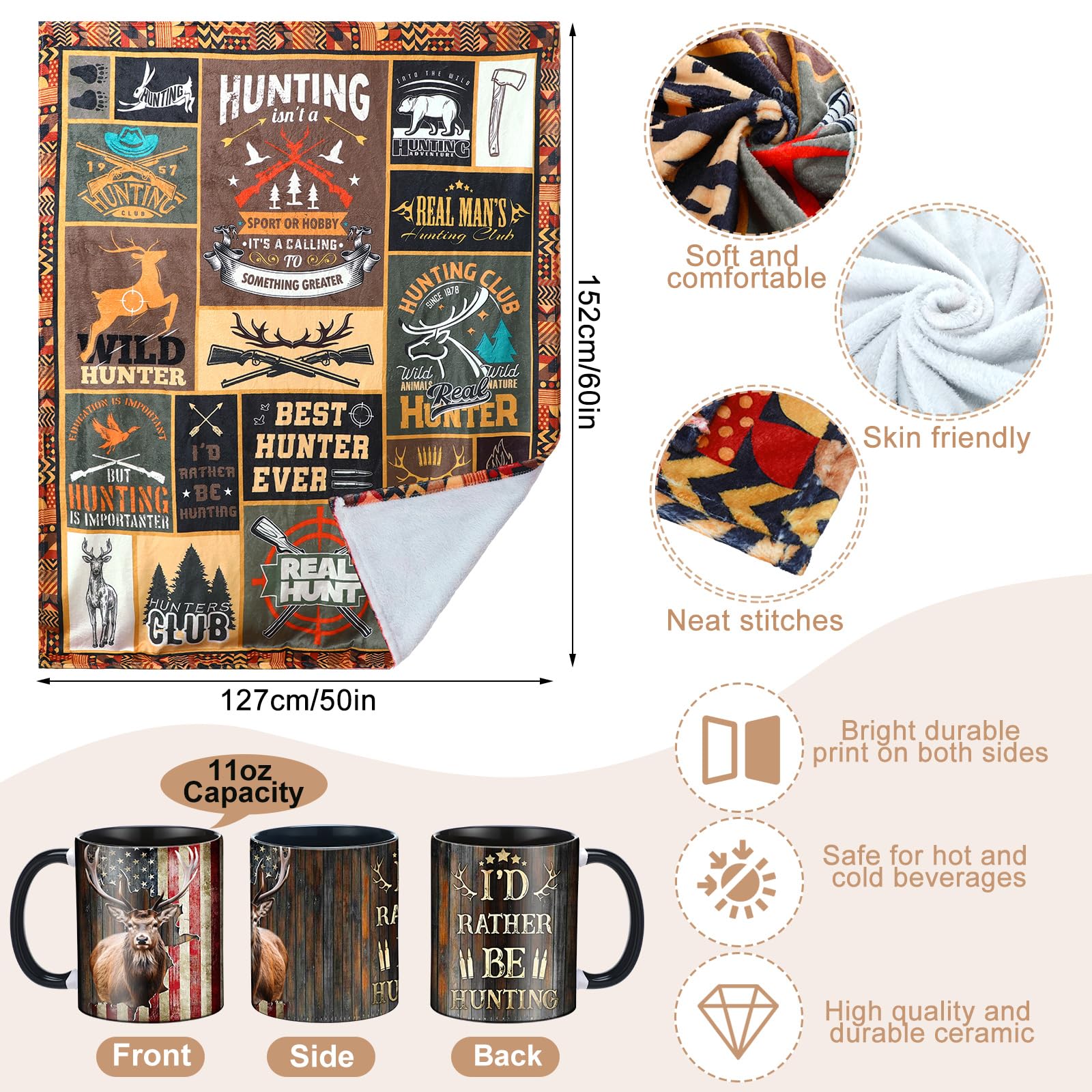 Cotwinter novelty knitted hat—fun hunting style with warm fit.