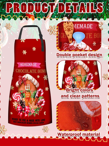 Cotwinter women's Christmas apron with pockets for busy holiday cooking