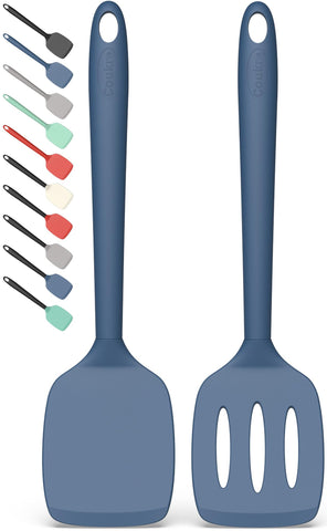 Coukre 2-piece spatula set with solid and slotted turners for non-stick pans.