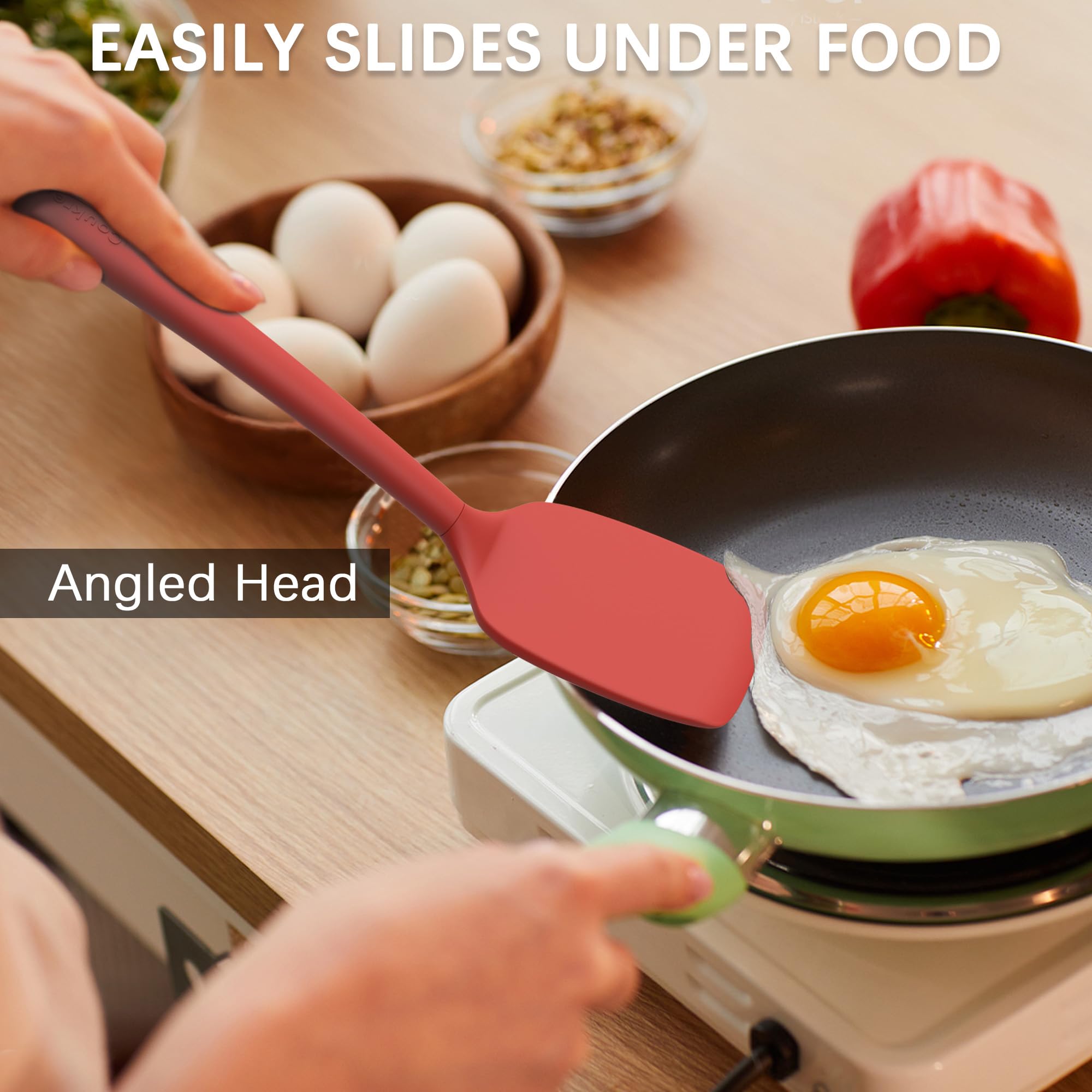 Coukre silicone spatulas with non-stick surface for easy cleaning