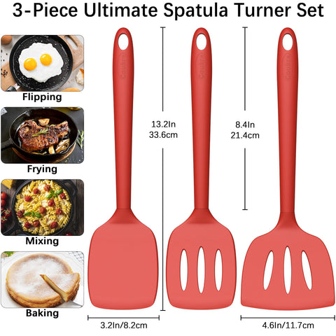Coukre large fish spatula in action for flipping