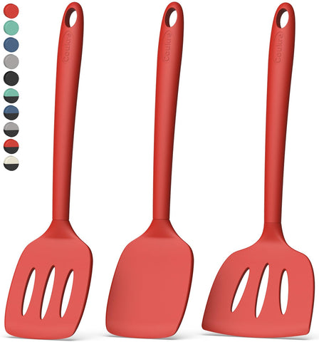 Coukre 3-pack silicone spatulas collage for versatile cooking