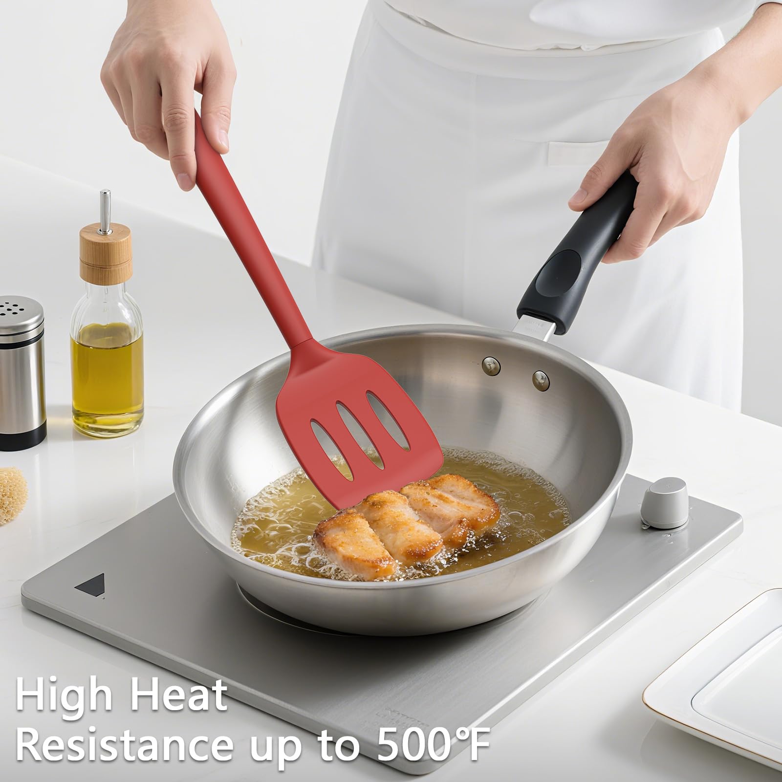 Coukre solid spatula with smooth edge for turning