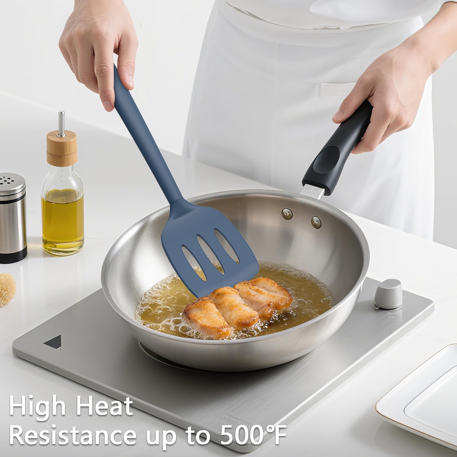 Coukre 3-pack spatulas withstand up to 500°F for high-heat cooking