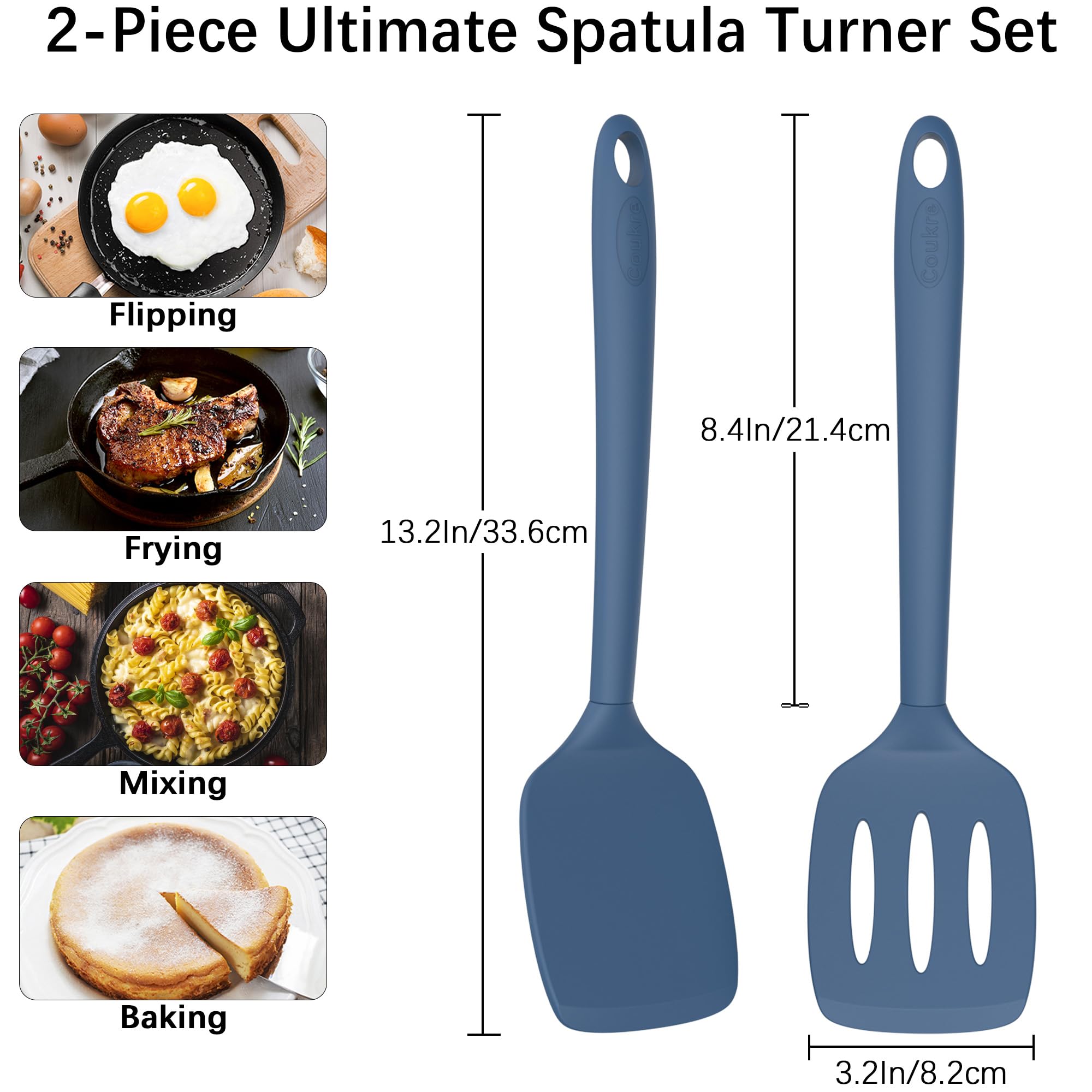 Coukre hanging-hole design keeps spatulas within reach on a tidy rack.