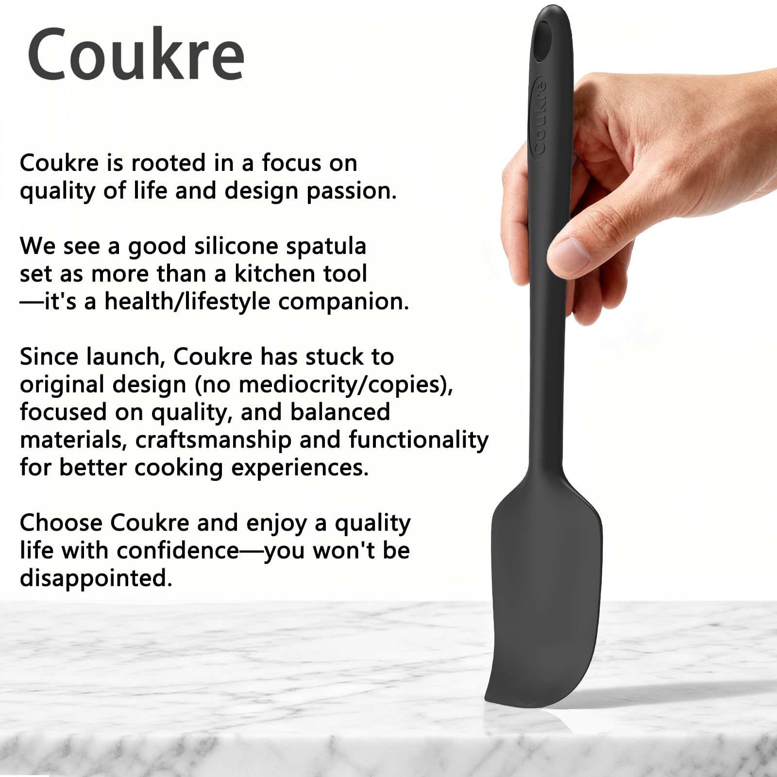 Coukre silicone spatula set, dishwasher safe, easy to clean and maintain