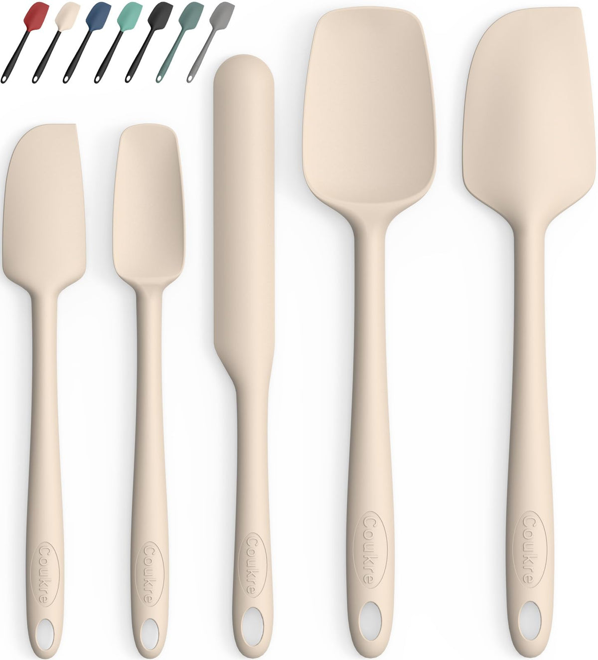 Coukre silicone spatula set, large spatula, ideal for flipping and scraping hot pans