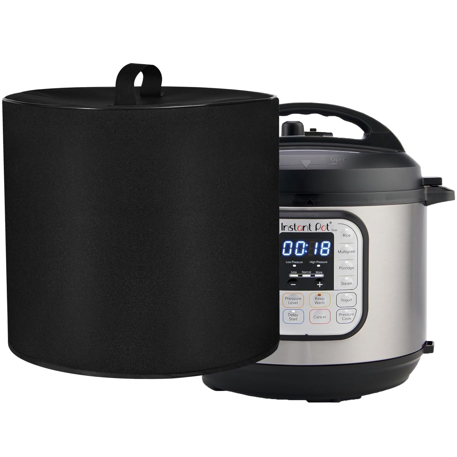CouldyCasi dust cover for Instant Pot 6 Qt, top view protects against dust and scratches.