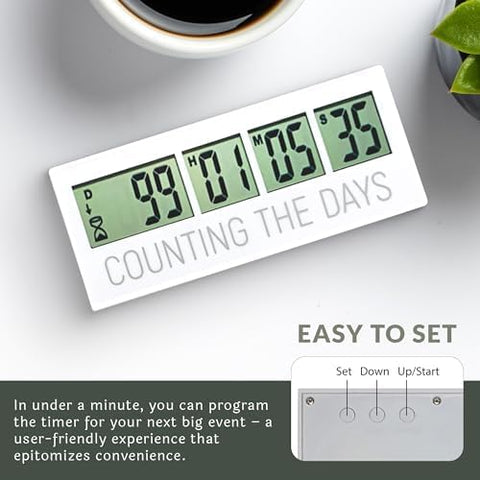 Countables Countdown Clock is reusable for multiple celebrations and events.