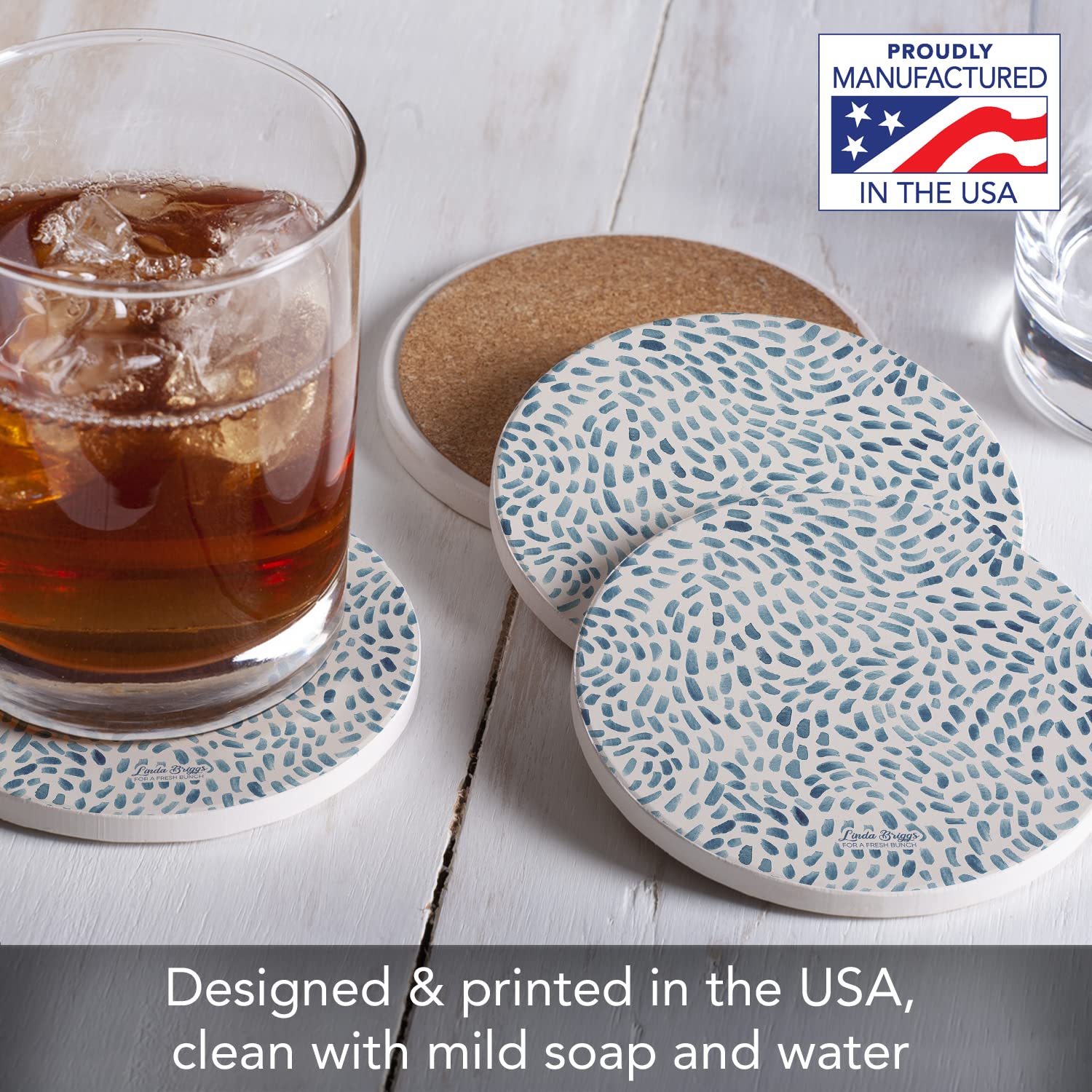 Counterart Thirstystone Drift Marks artistic design displayed on a coaster