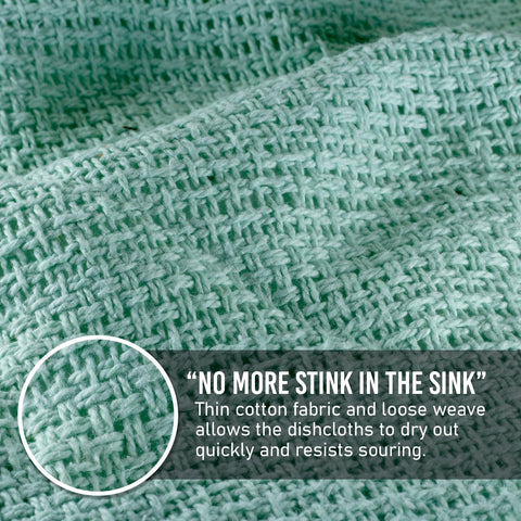 Country Cottons Old Fashion natural dishcloth highlighting quick-dry and odor control.