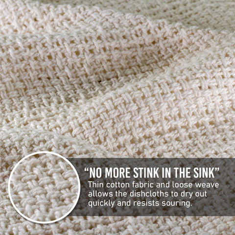 Country Cottons Old Fashion dishcloth natural color demonstrates fade resistance and classic look.