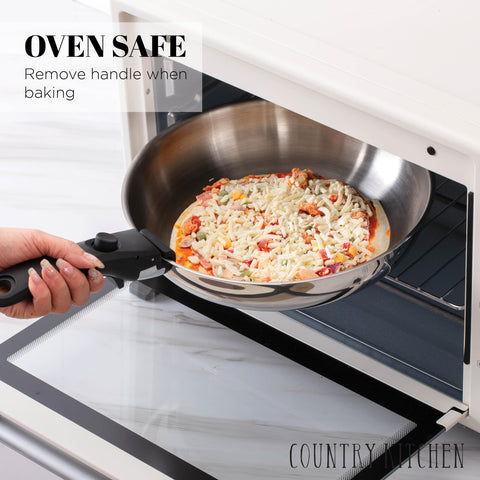 Country Kitchen ergonomic removable handle provides secure grip during attachment
