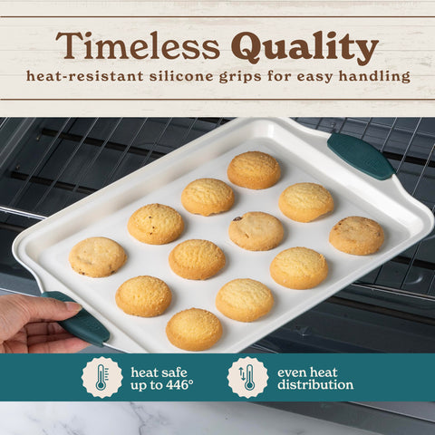 Country Kitchen medium baking sheet in sage ideal for cookies and small roasts.