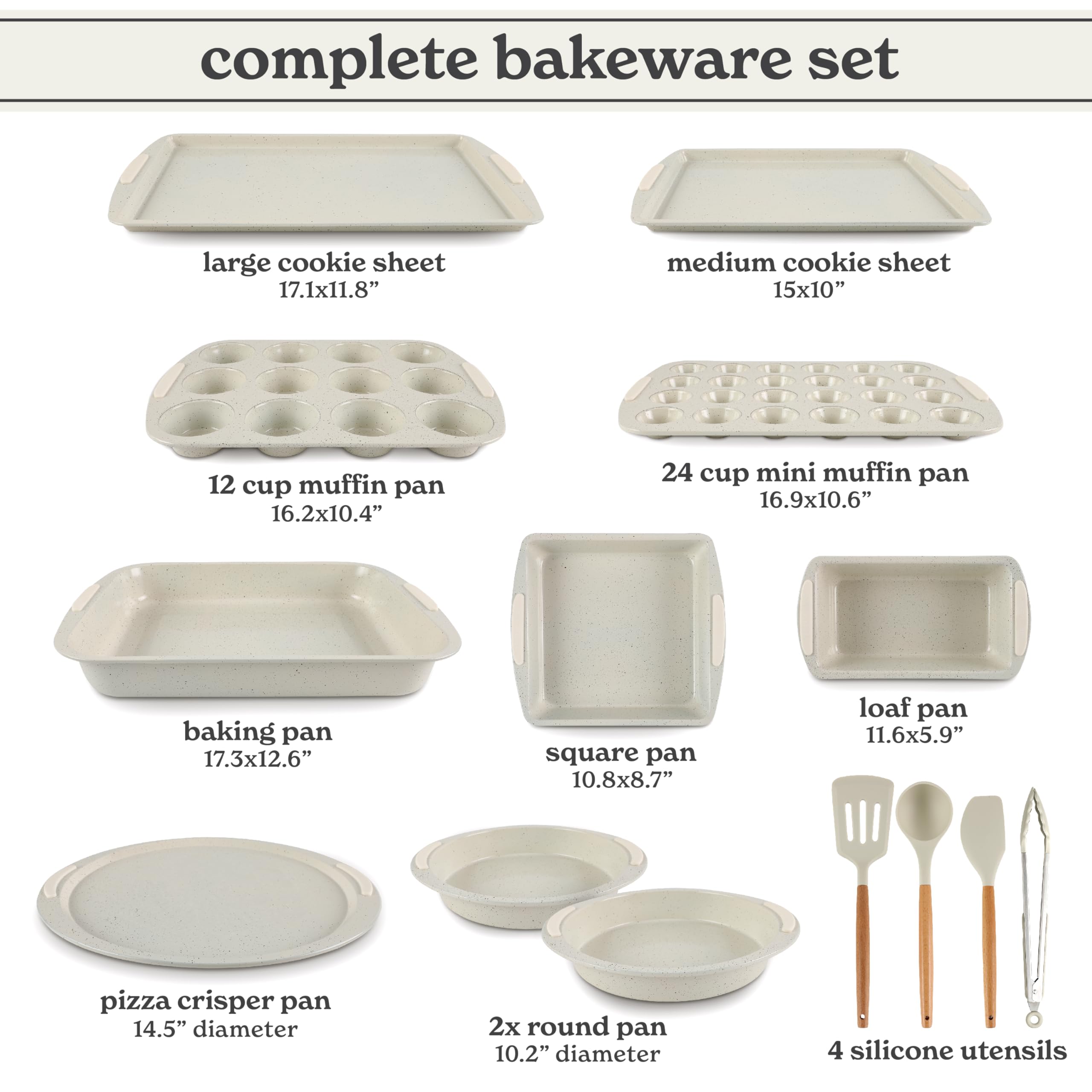 Country Kitchen cookie sheet in cream with nonstick finish for easy release.
