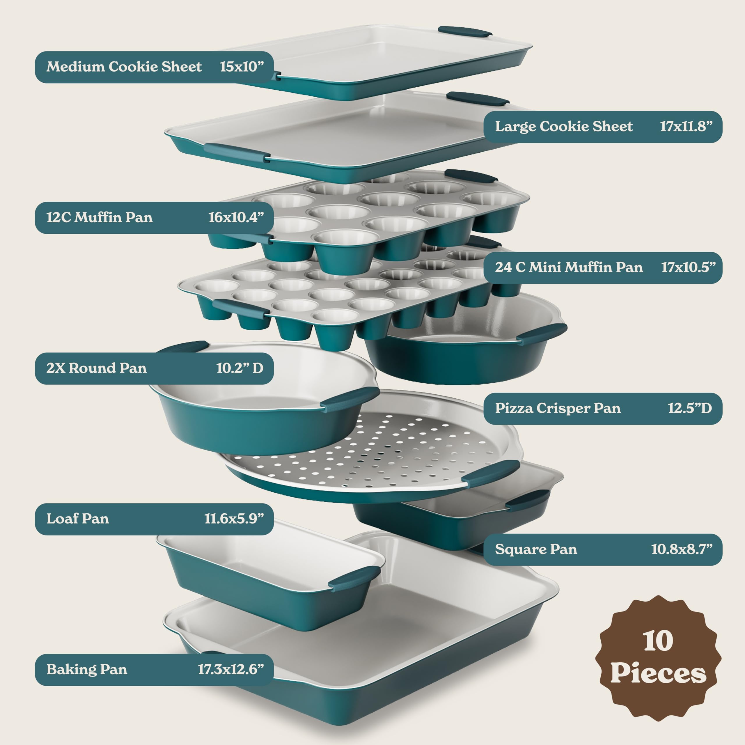 Country Kitchen nonstick cookie sheet in sage for effortless release and cleanup