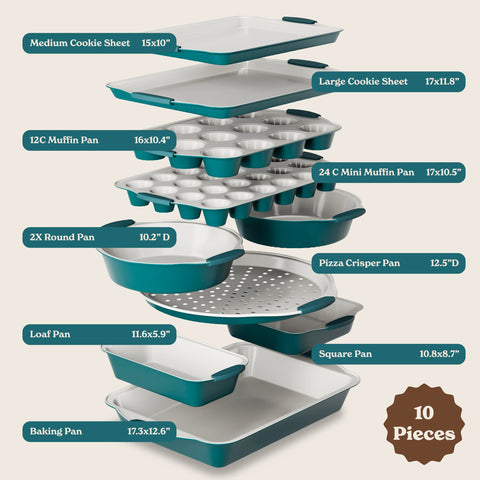 Country Kitchen nonstick cookie sheet in sage for effortless release and cleanup