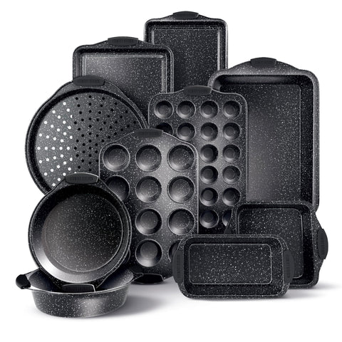 Country Kitchen nonstick stackable bakeware full kit showcasing space-saving storage and versatility