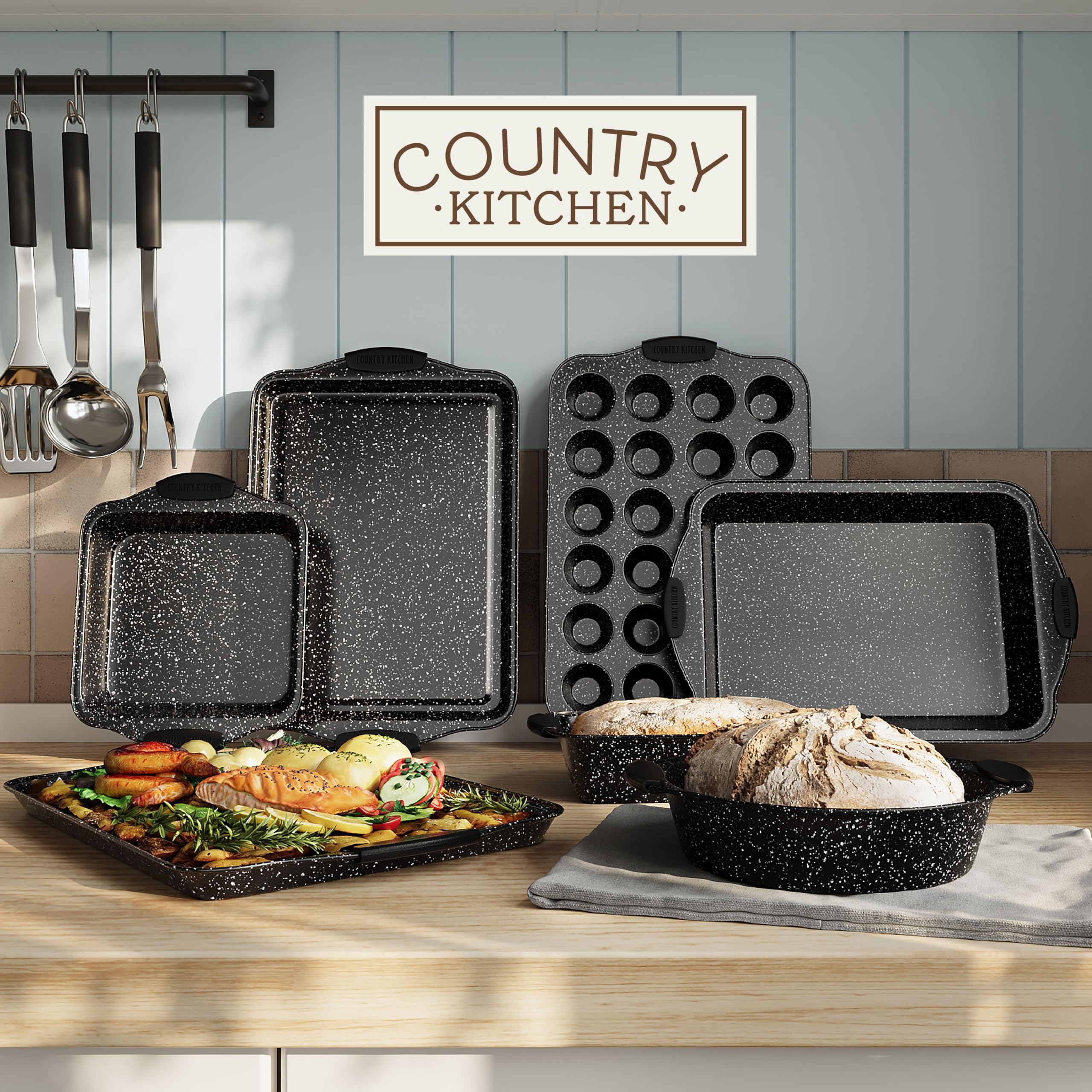 Country Kitchen nonstick stackable bakeware small pan for quick bake results