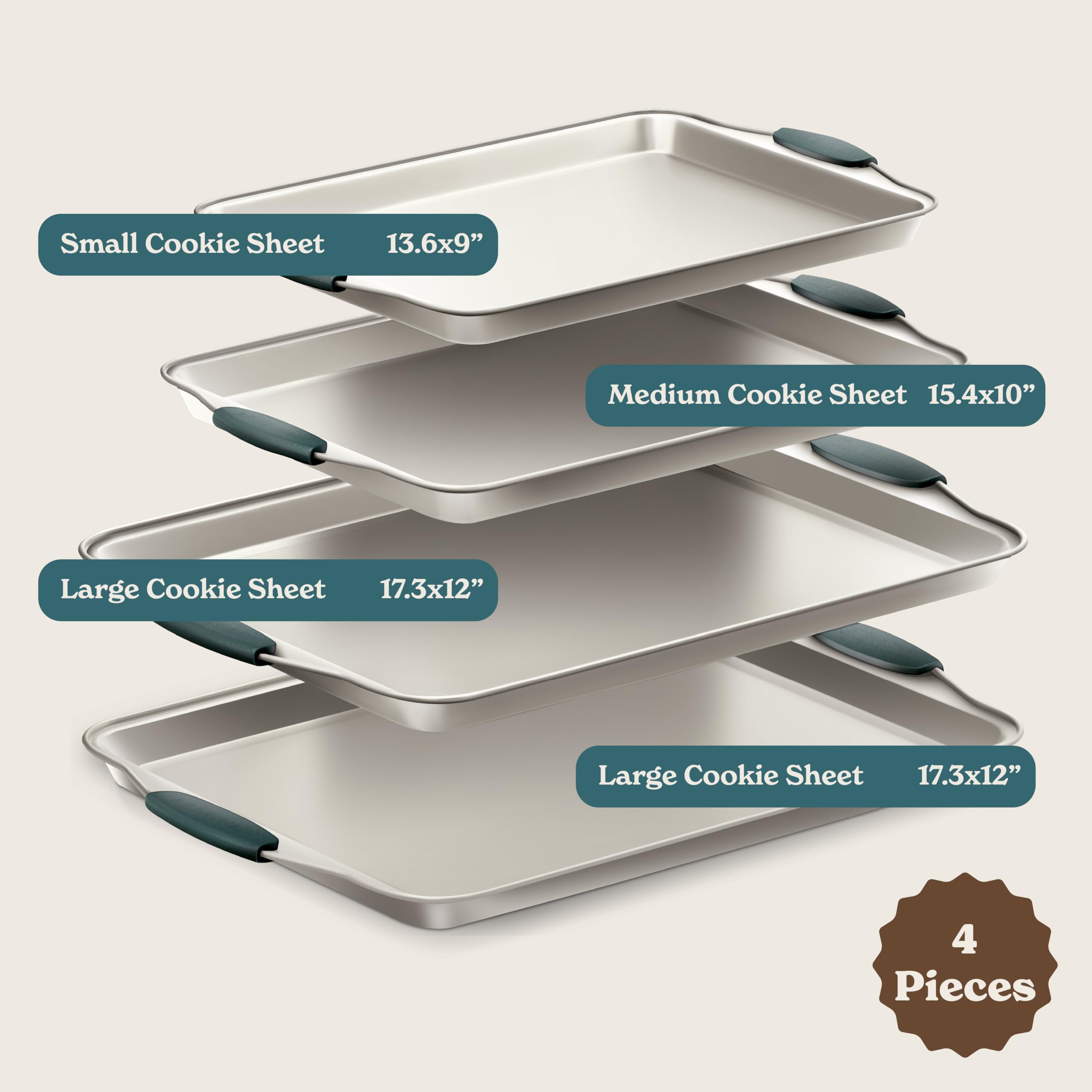 Country Kitchen nonstick bakeware with silicone handles for safe, easy oven transfer.