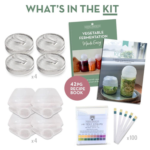Country Trading Co. fermentation lids fit any jar for easy, mess-free fermenting.