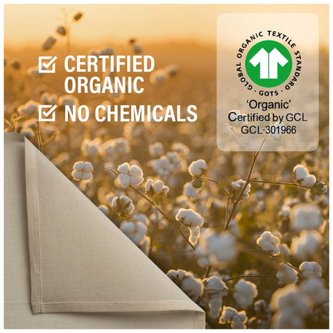 Country Trading Co hemmed edges prevent fraying and lint in foods.