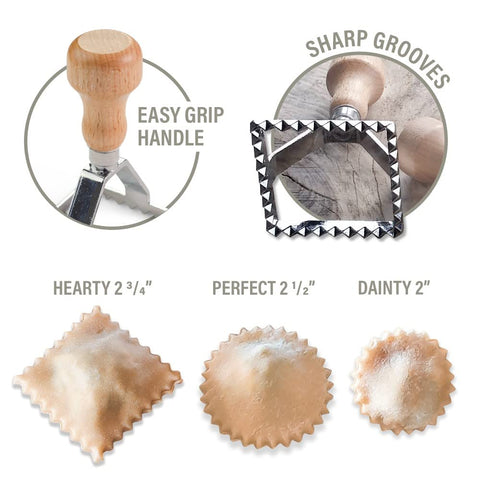 Country Trading Co Ravioli Stamp – large square for uniform ravioli shapes