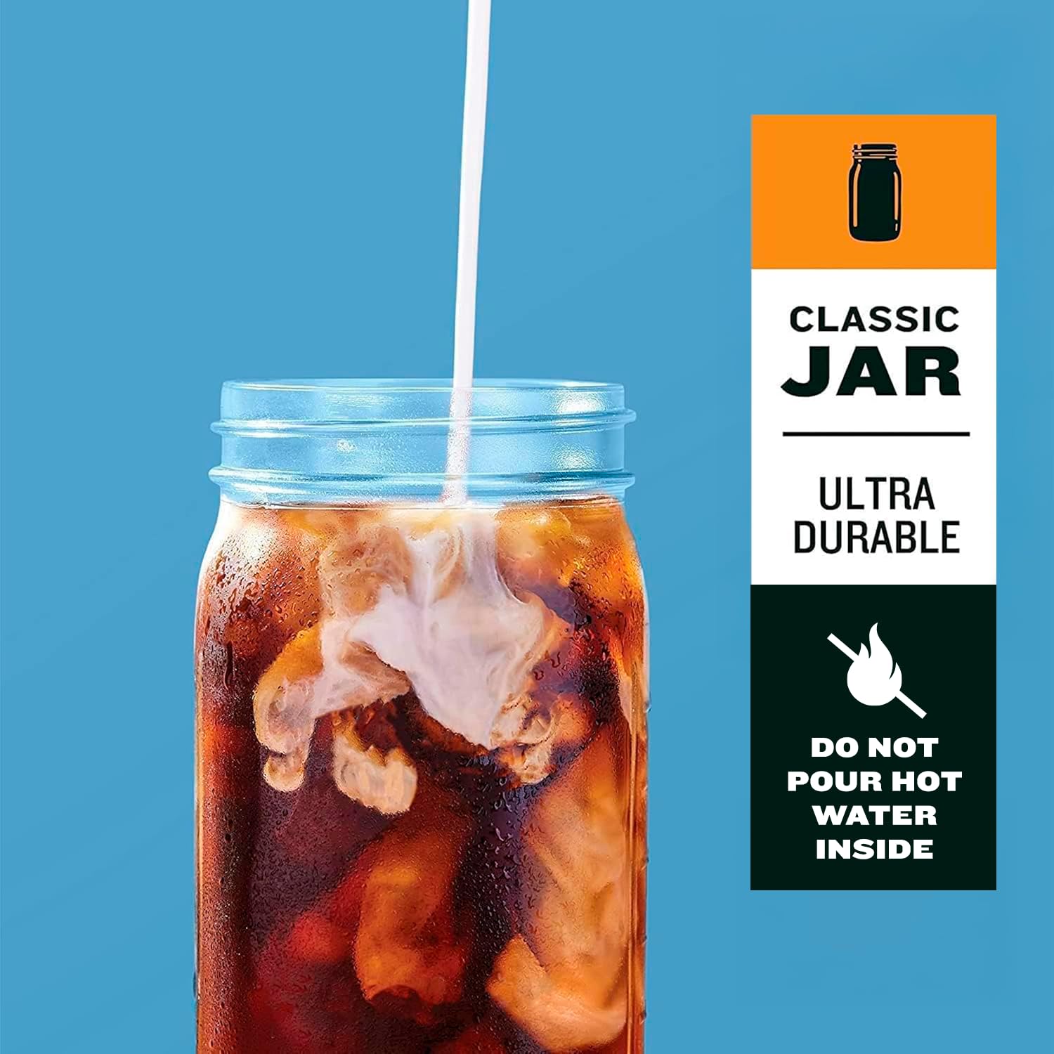 County Line Kitchen heavy-duty jar with handle enables confident, controlled pours.