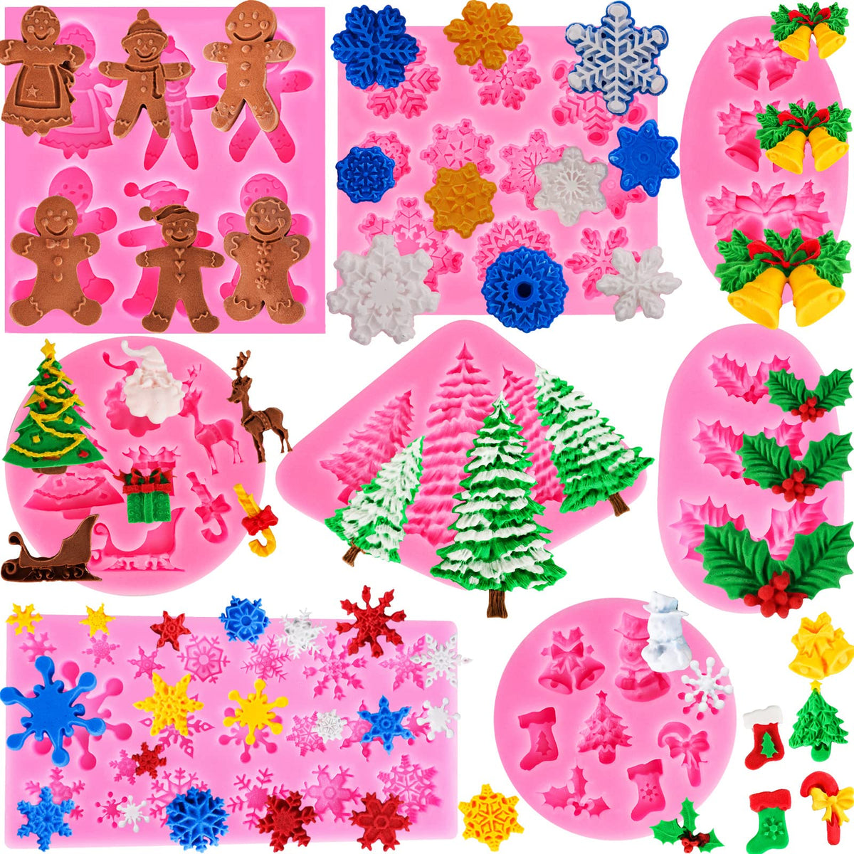 Couuwick snowflake mold for easy-release holiday decorations on cakes