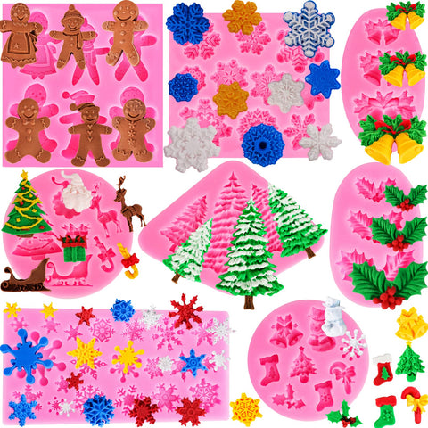 Couuwick snowflake mold for easy-release holiday decorations on cakes