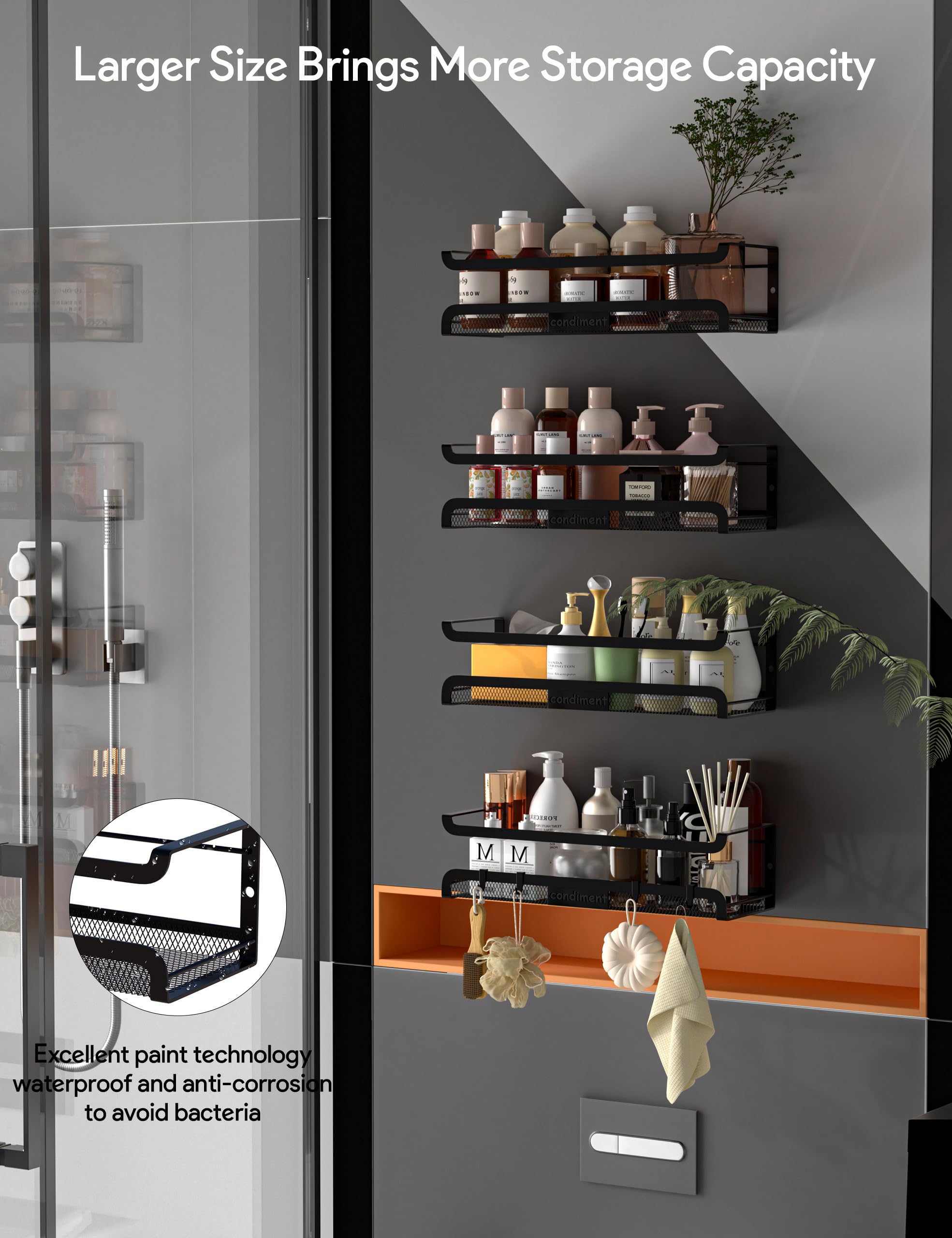 Box contents for Couwilson spice rack includes two racks and hooks.