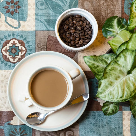 Covers For The Home decorative coffee-pattern adds warmth to gatherings
