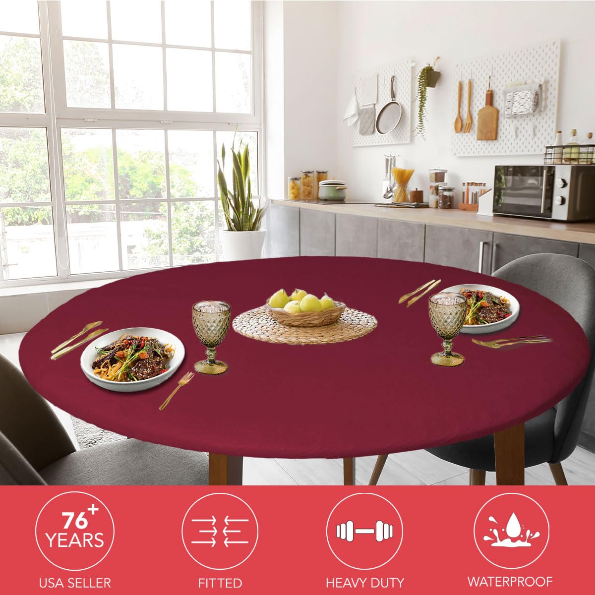 Covers For The Home red oval basketweave table cover: versatile shape and spill guard