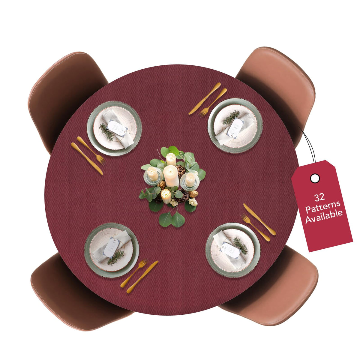 Covers For The Home deluxe elastic edge red round basketweave table cover: snug fit and protection