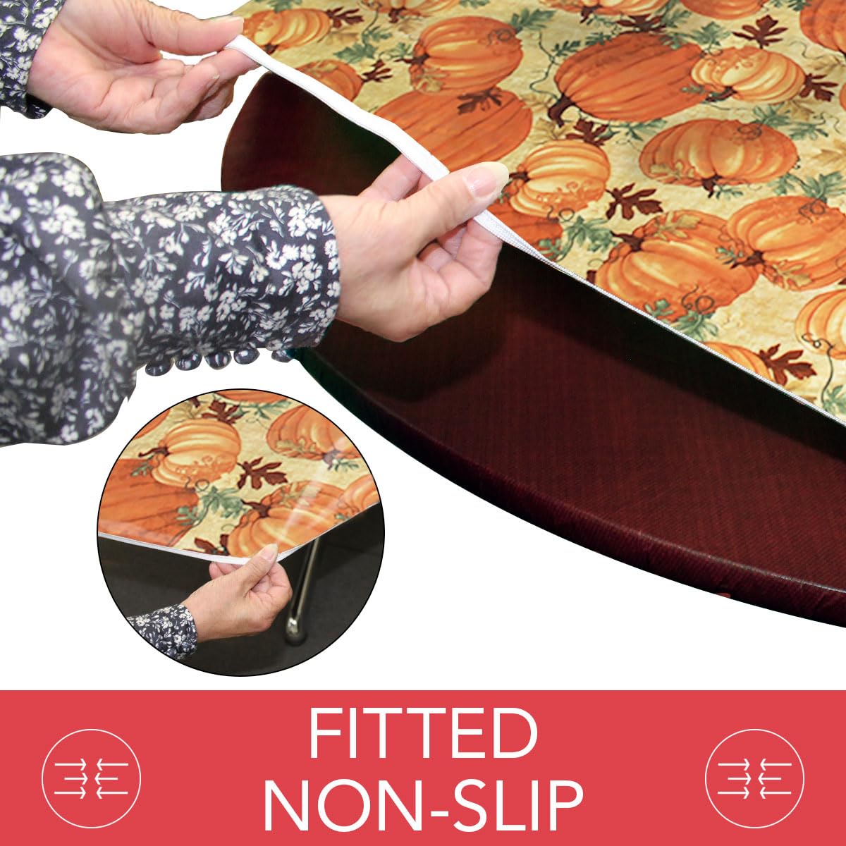 Covers For The Home deluxe elastic-edged vinyl table cover with flannel backing protects tables