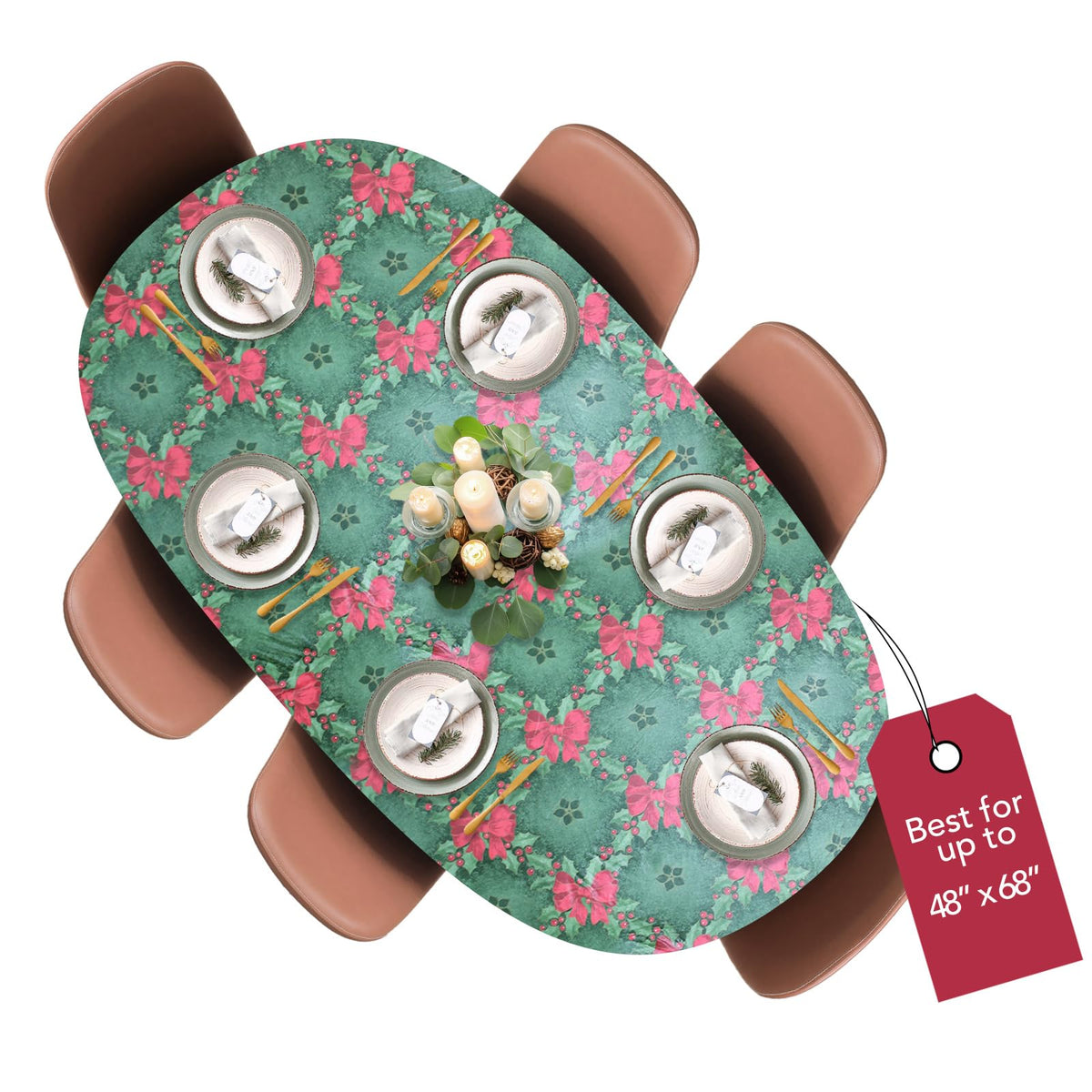 Covers For The Home Holly round table cover with snug elastic edge for secure fit and protection