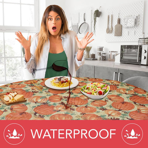 Covers For The Home pumpkin pattern oblong table cover adds festive decor with durable protection