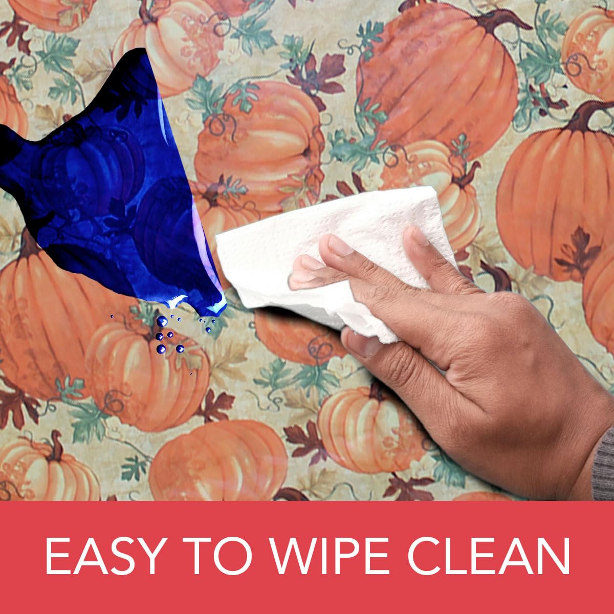 Covers For The Home pumpkin table cover is waterproof for spill resistance