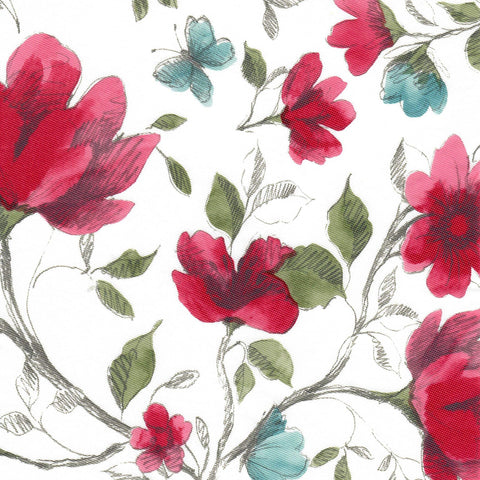 Covers For The Home watercolor floral cover enhances dining spaces while protecting surfaces.