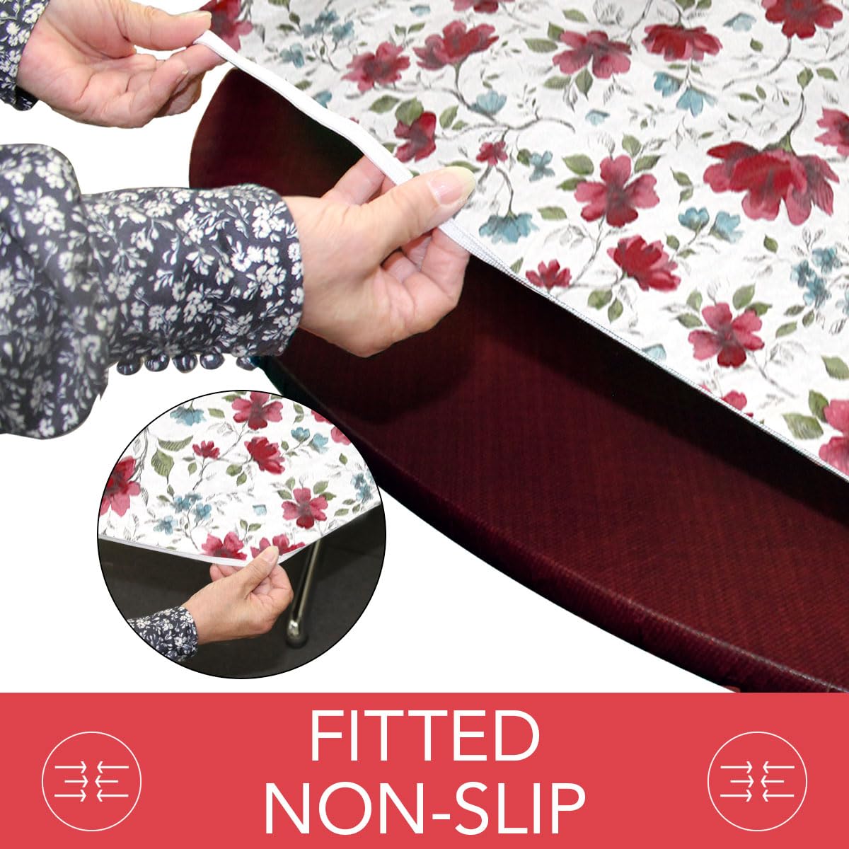 Covers For The Home waterproof vinyl surface guards against spills and is easy to wipe.