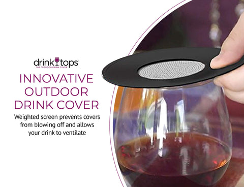 Coverware BPA-free silicone caps fit most glasses up to 4 inches
