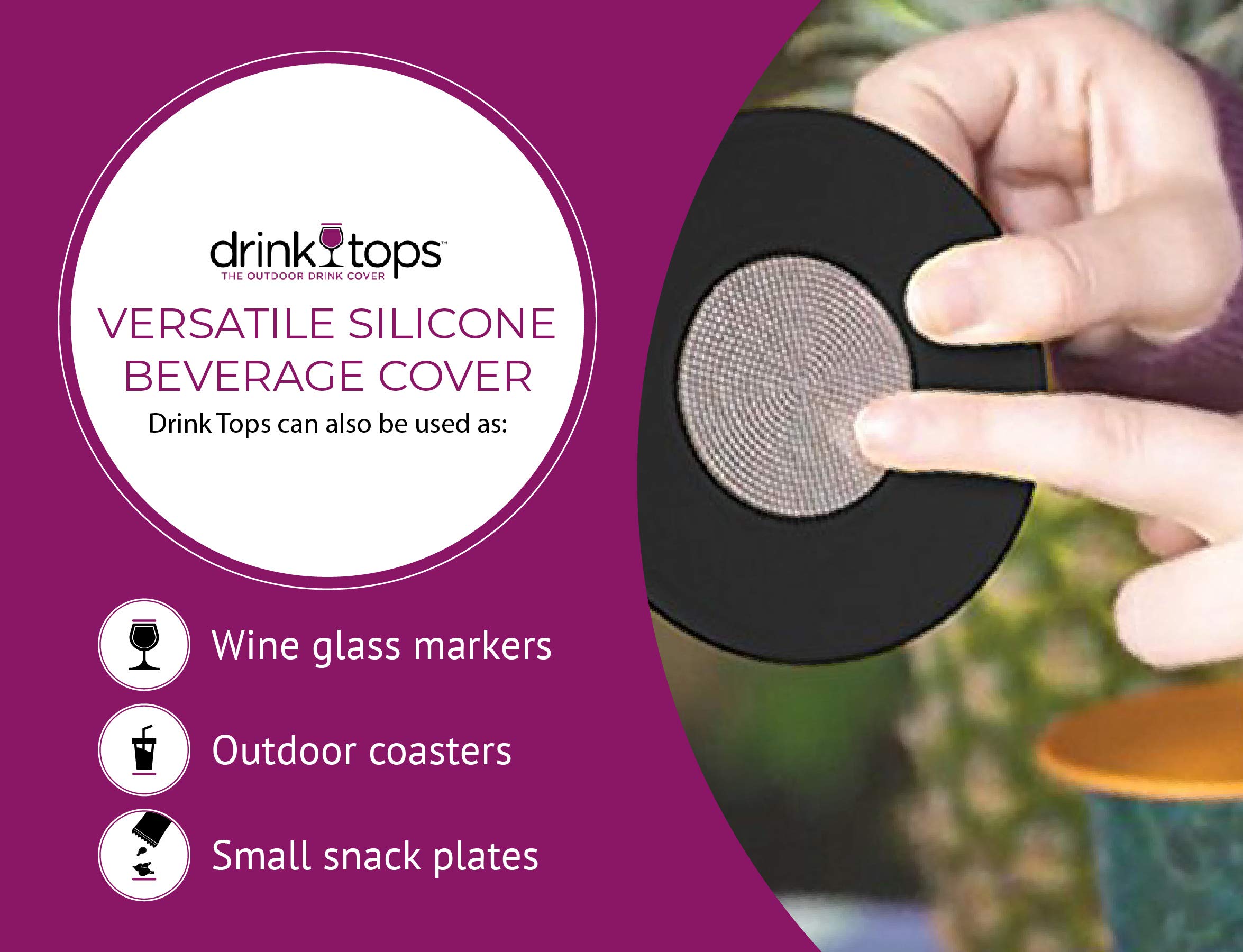 Stainless-steel screen paired with silicone grip protects your wine