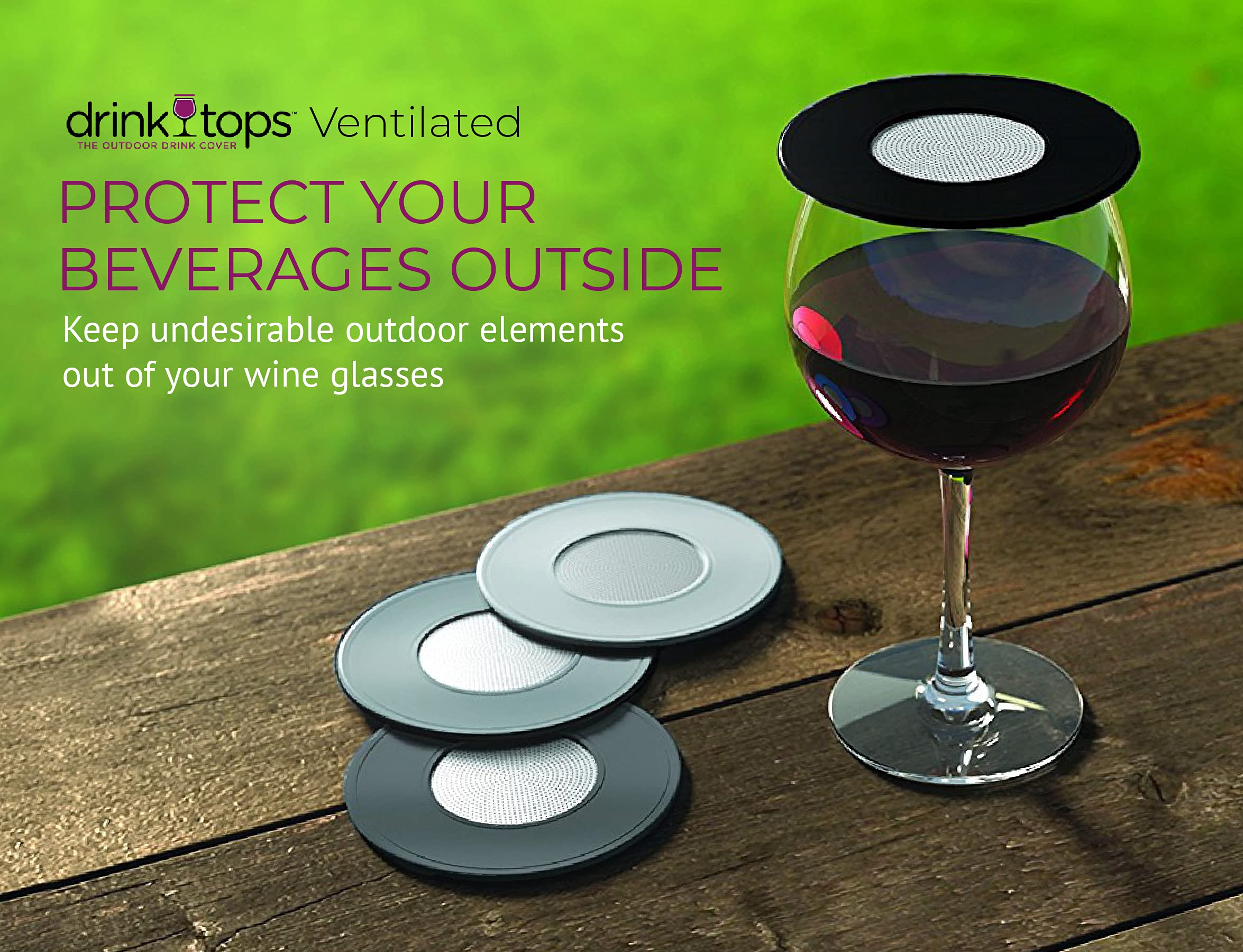 Coverware weighted-screen covers secure your glass in breeze while enabling aeration