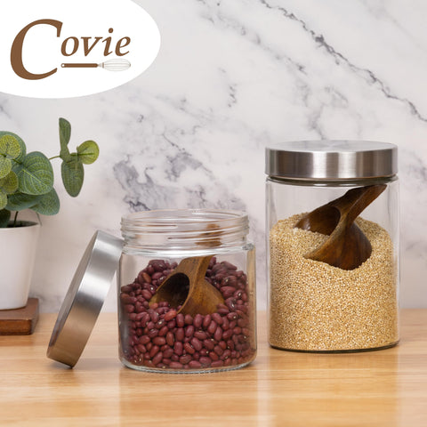 Covie set hanging by leather tie for stylish storage.
