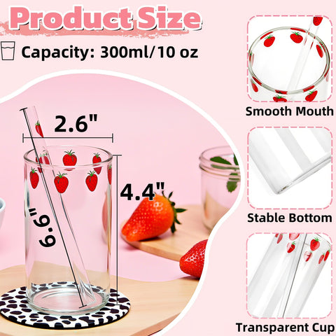 Covzoe strawberry-pattern straws enhance presentation and sipping