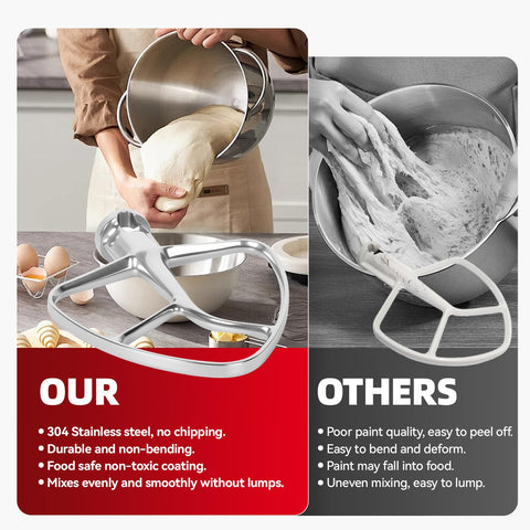 Cowbright K45B flat beater dishwasher safe for easy cleanup after baking