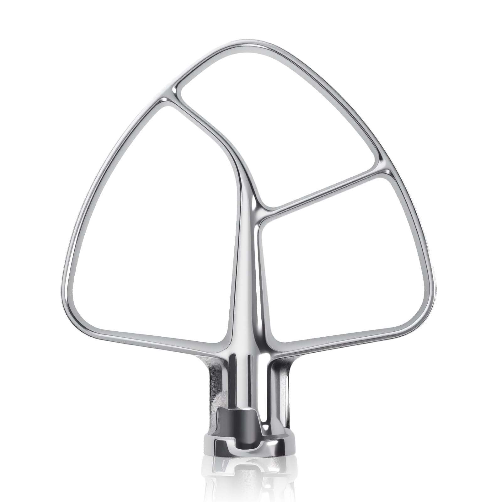 Cowbright K45B flat beater front view showing polished stainless steel for even mixing